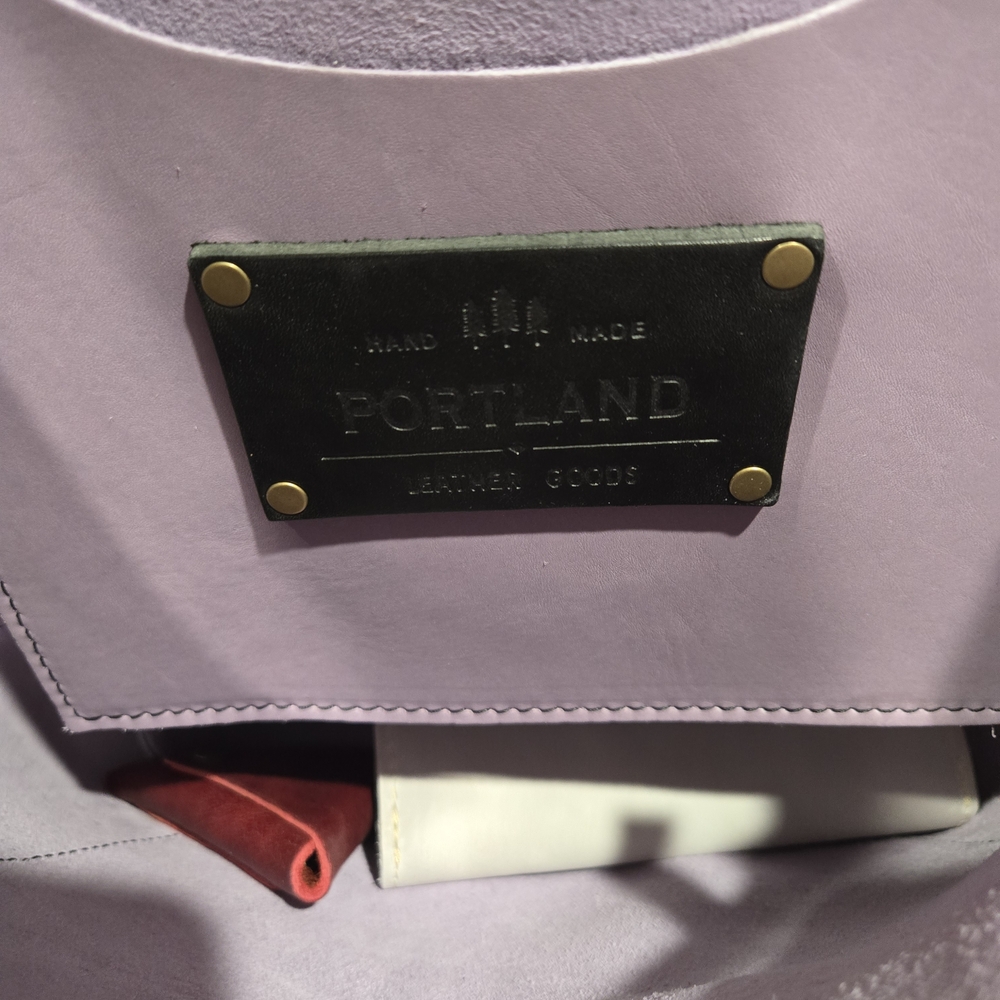 Lavender Tote Bag with Black Straps - Picture 3 of 4